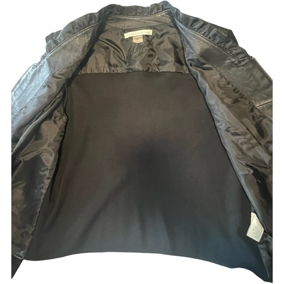 Peter Nygard Leather Jacket Blazer Cardigan Black Size Large L Stretch studs - Picture 9 of 14